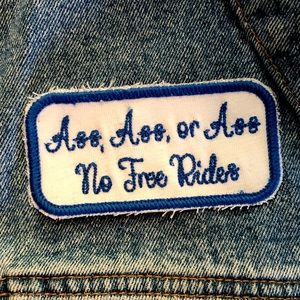 Homemade “No Free Rides” Sew-on Patch